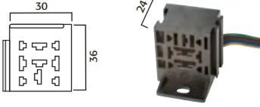 SUPPORT DE RELAIS 9 BROCHES AVEC CâBLE POUR RELAIS PUISSANTS