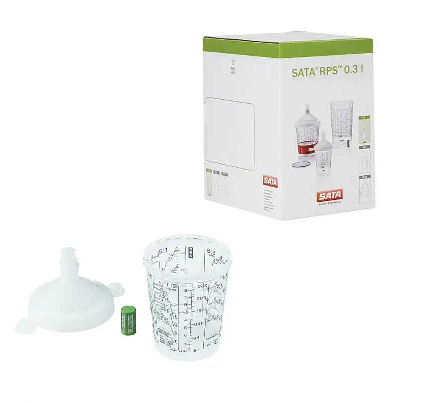 SYSTèME DE GODETS SATA RPS MINIJET 300ML AVEC FILTRE 200 MICRONS (60 PIèCES)