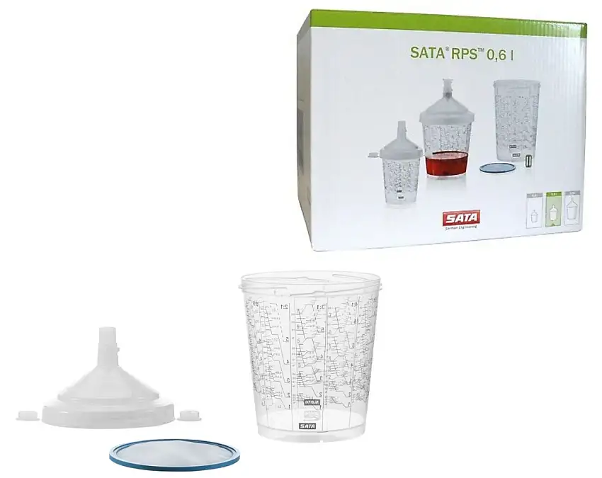 SYSTèME DE GODETS SATA RPS 600ML AVEC FILTRE 125 MICRONS (60 PIèCES)