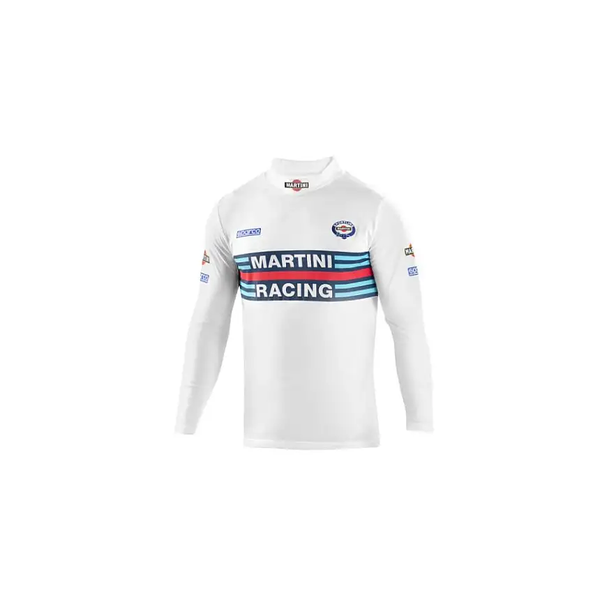 T shirt à manches longues à col montant SPARCO MARTINI RACING Blanc