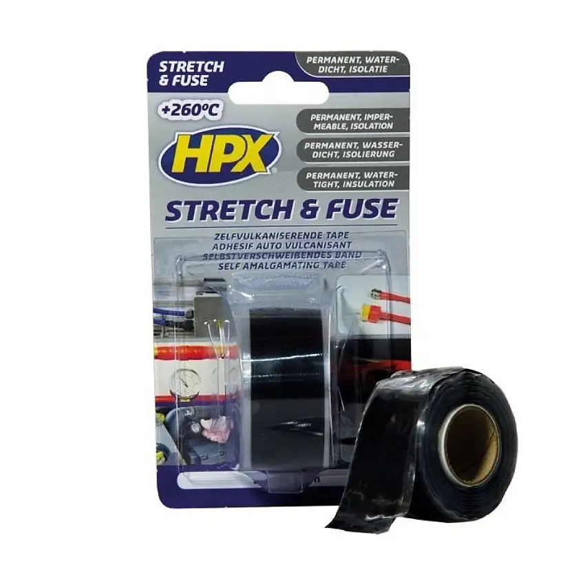 HPX STRETCH & FUSE TAPE NOIR 25MM X 3M POUR éTANCHéITé IMPERMéABLE