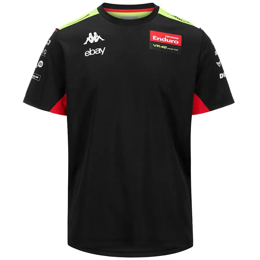 T-shirt VALENTINO ROSSI Kappa Team Enduro Noir pour homme KAP24_TSH_END