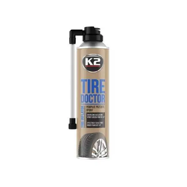 TIRE DOCTOR Aérosol pour sceller et gonfler les pneus crevés de plus de 14``, 500 ml