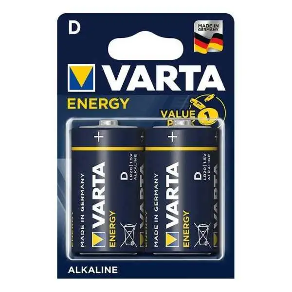 Varta Energy Alkaline piles D 2 pièces dans blister