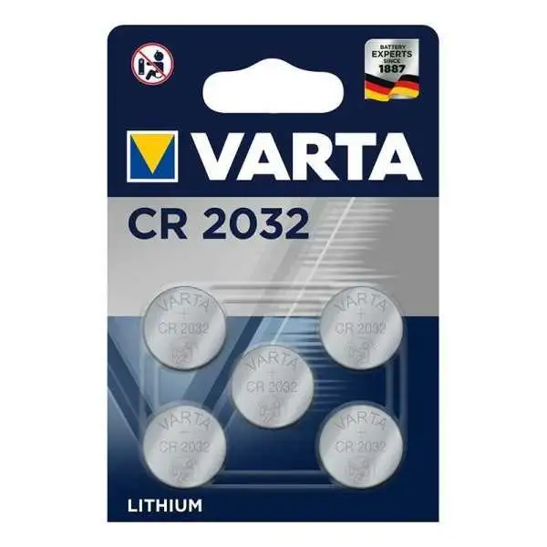 Varta Lithium CR2032 pile bouton 3V 5 pièces dans blister