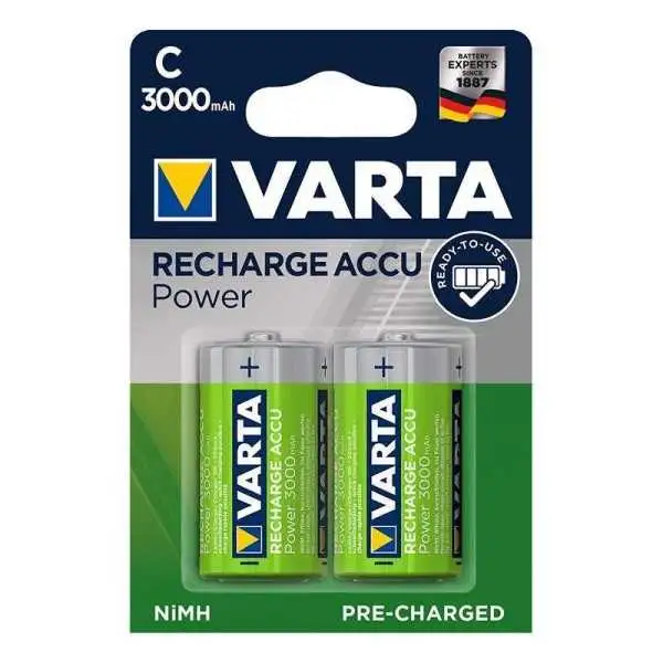 Varta Recharge Accu Power piles C 3000 mAh 2 pièces dans blister