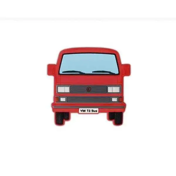 VW T3 BUS MAGNET CAOUTCHOUC - AVANT / ROUGE