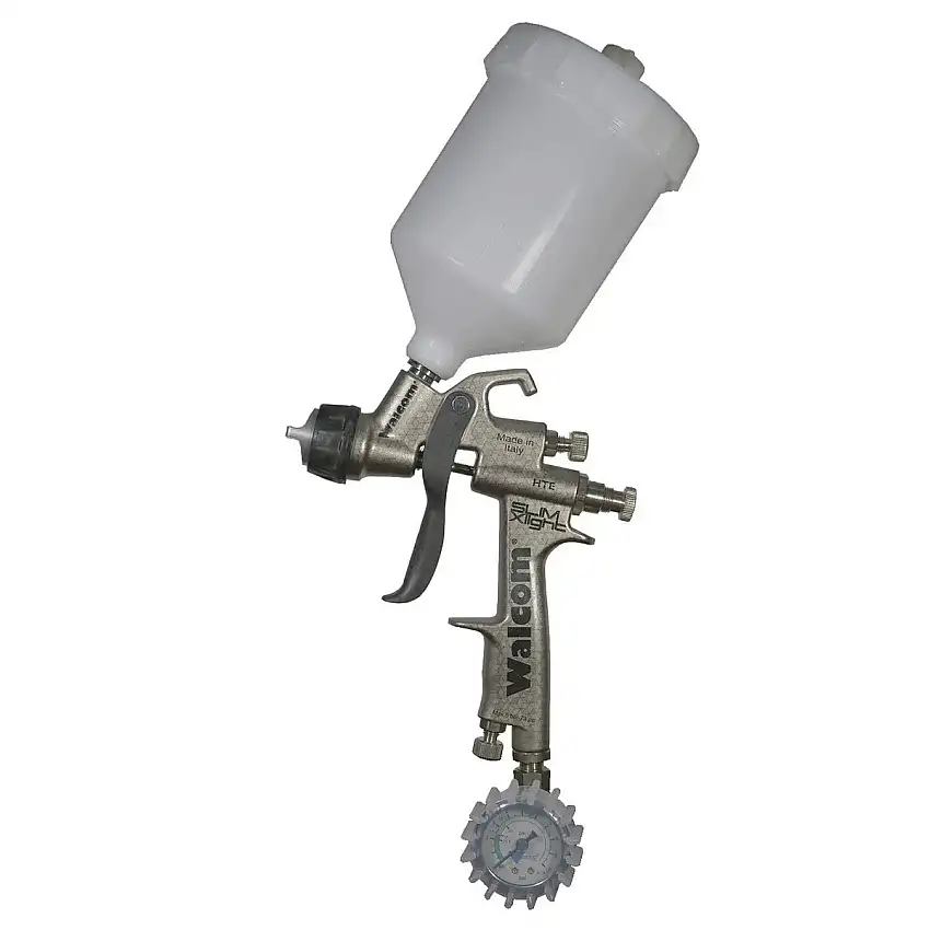 PISTOLET WALCOM SLIM XLIGHT HALO 1,7MM AVEC GODET SUPéRIEUR ET MANOMèTRE