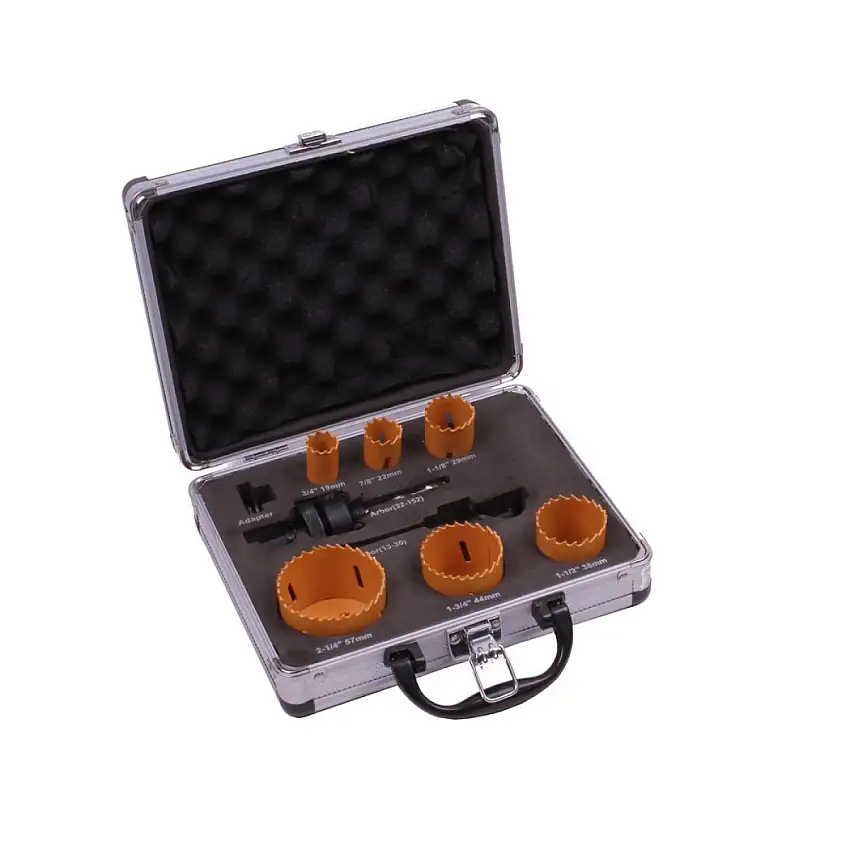 COFFRET DE SCIES-CLOCHES XPTOOLS 9 PIèCES AVEC DENTS HSS CO8