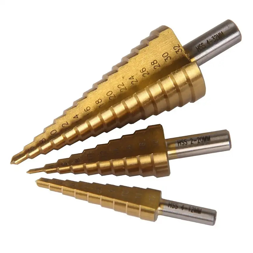 JEU DE FORETS éTAGéS XPTOOLS HSS M2 REVêTEMENT TITANE 3 PIèCES